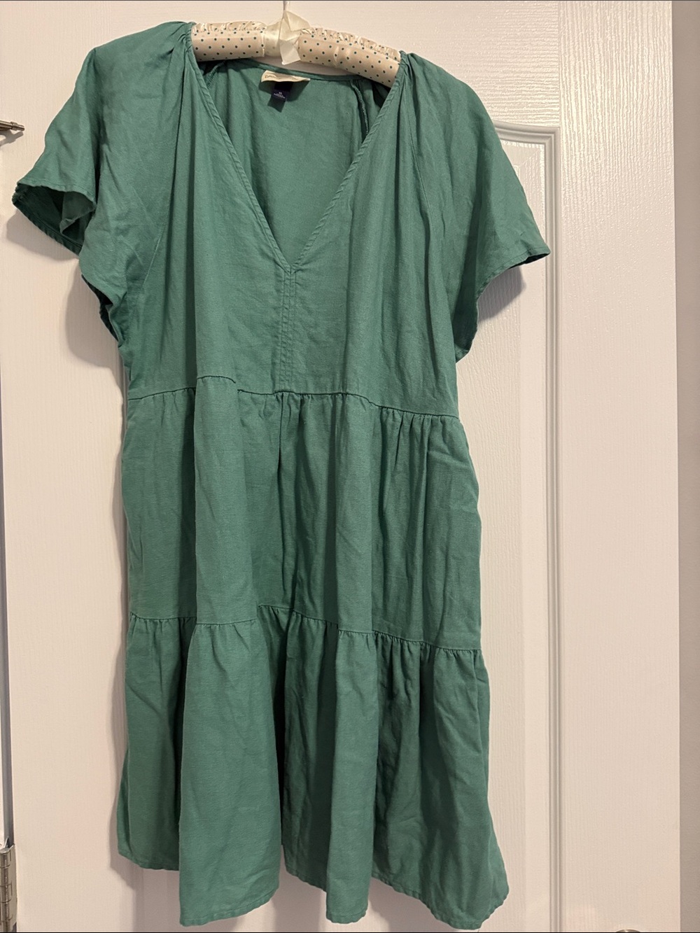 Universal Thread Teal Green Tiered V-Neck Midi Dress